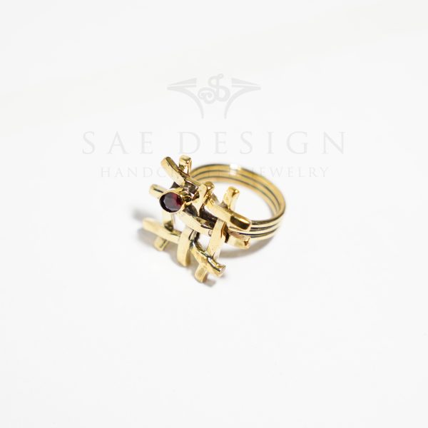SAE-78 Garnet Heart Ring